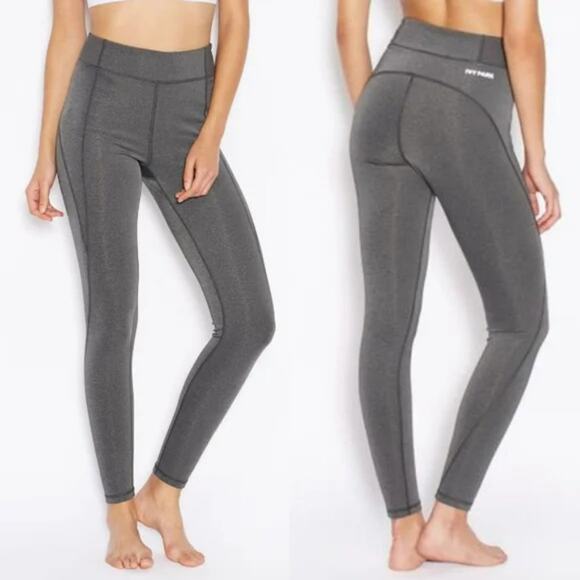IVY PARK Pants - Adidas Leggings Small Ivy Park High Rise Sculpted Lux Gray Full Length Tights